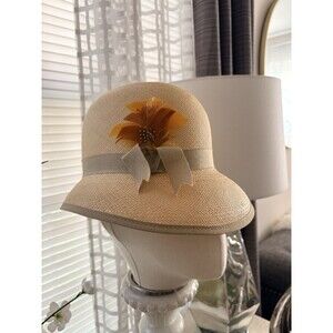 VTG Betmar Straw Cloche Hat Cottagecore Made In Ecuador